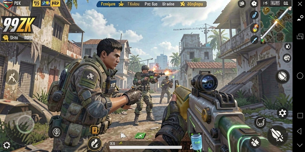 Tampilan seru dari gameplay 99ZK yang mendebarkan.