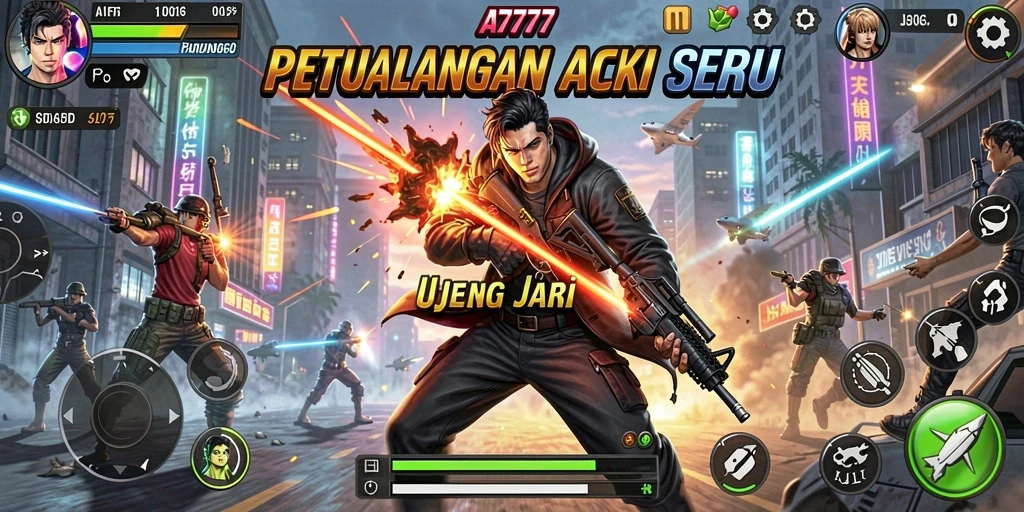 Tampilan seru dari gameplay A7777 dengan aksi menegangkan.