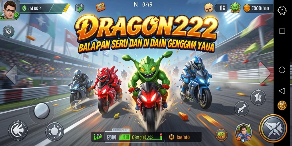 Tampilan permainan balapan seru dan grafis menakjubkan di DRAGON222.