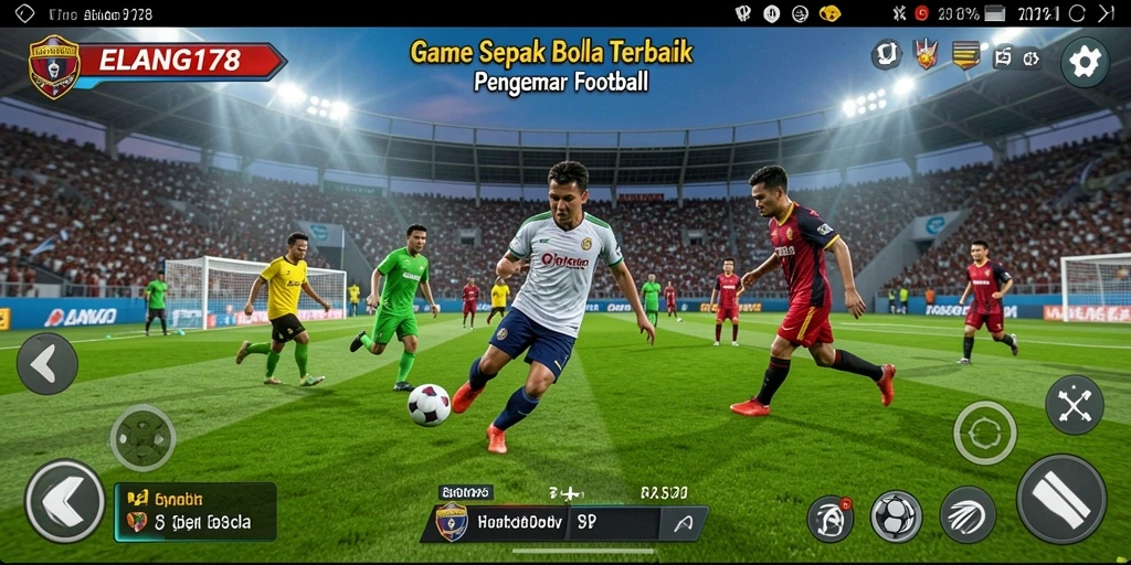 Tangkapan layar ELANG178 menunjukkan aksi seru dalam pertandingan sepak bola.