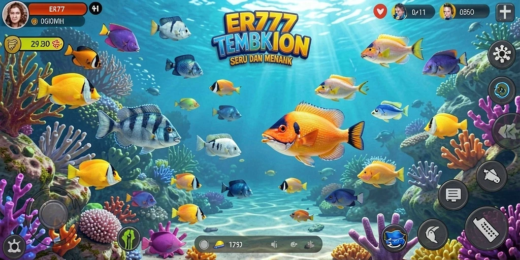Tampilan gameplay dinamis dalam game Tembak Ikan ER777.