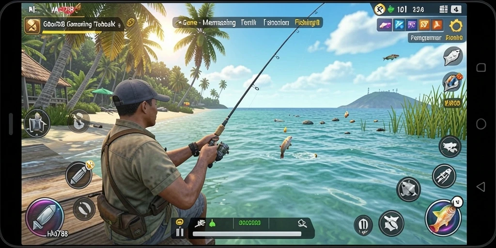 Screenshot utama HAO788 menampilkan gameplay memancing yang seru dan realistis.