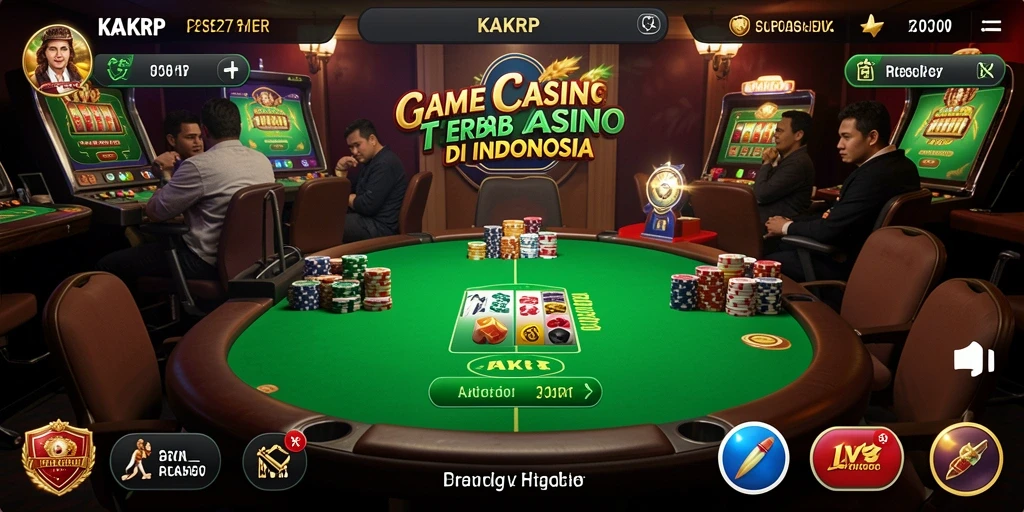Screenshot KAKRP menunjukkan dealer profesional di meja Live Casino.