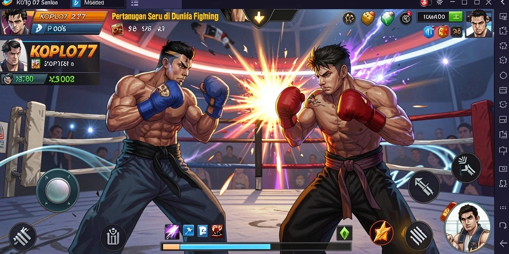 Gameplay action-packed KOPLO77 dengan pertarungan seru antar karakter.