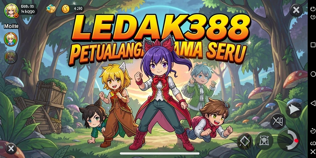 Tangkapan layar utama LEDAK388 menampilkan aksi karakter dalam dunia anime.