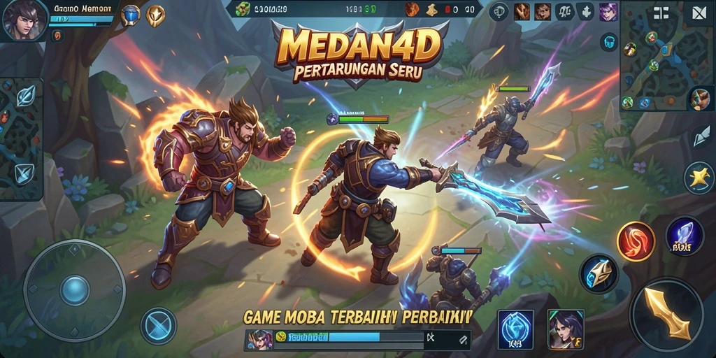 Tampilan seru dari gameplay MOBA di MEDAN4D yang penuh aksi.