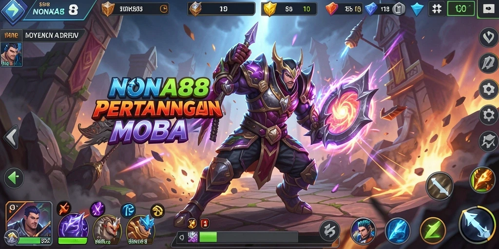 Tampilan gameplay NONA88 yang mendebarkan dalam pertempuran MOBA.