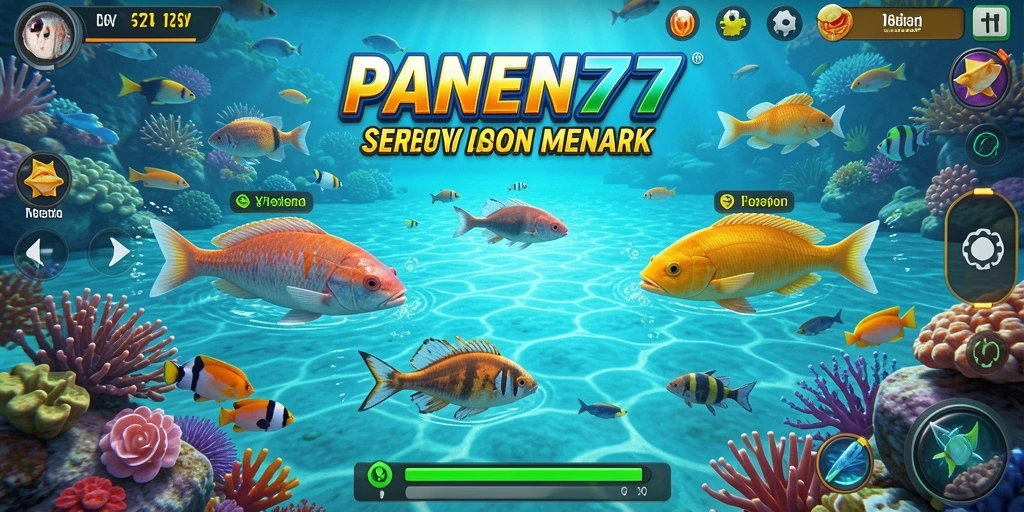Tangkapan layar gameplay seru dari PANEN77, menunjukkan aksi Tembak Ikan.