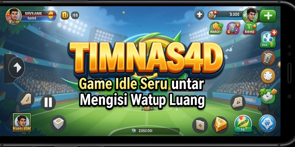 Screenshot gameplay TIMNAS4D menampilkan tim yang sedang beraksi dalam permainan Idle.